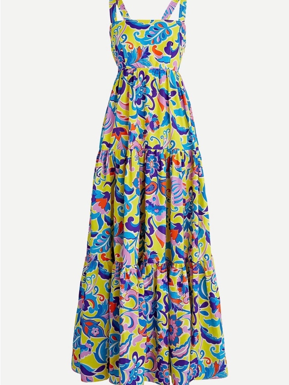 JCrew Tiered Taffeta Maxi Dress in Curly Floral, Limited Edition, Sz 2 NWT